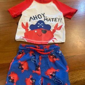 Red and Blue Pirate Crab Outfit 9 months